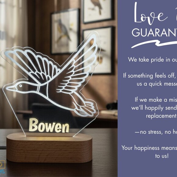 Bird Wings Custom Name Light • Personalized LED Cloud Decor • Baby Gift - Picture 6 of 8